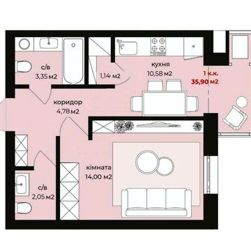 1-но кімнатна в центрі БЕЗ КОМІСІЇ ЖК Дім на Грушевського