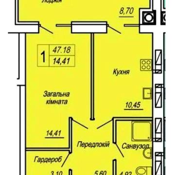 1-но кімнатна БЕЗ КОМІСІЇ ЖК Панорама