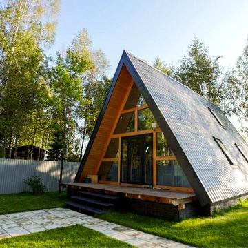 Дом 77 м2 A-frame рядом с озером.