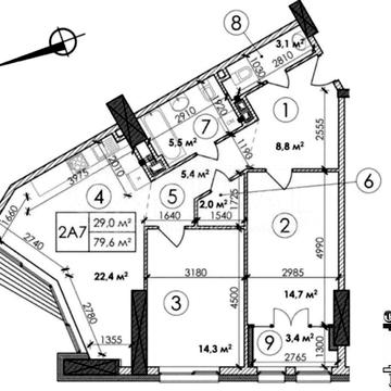 2-кім. 80 кв.м Манхеттен Берестейський Смарт Плаза Victory V Цирк КПІ ЖК Манхеттен