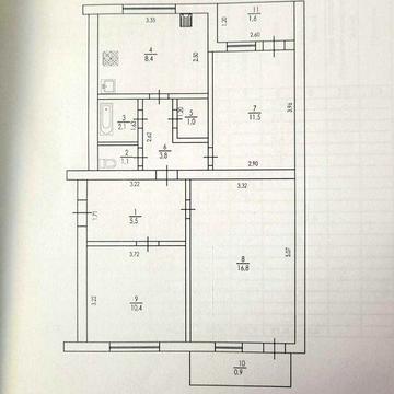 3-ох кімнатна квартира