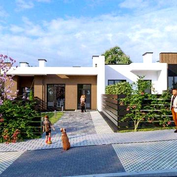 Сучасний одноповерховий котедж у центрі Щасливого (приватний сектор).