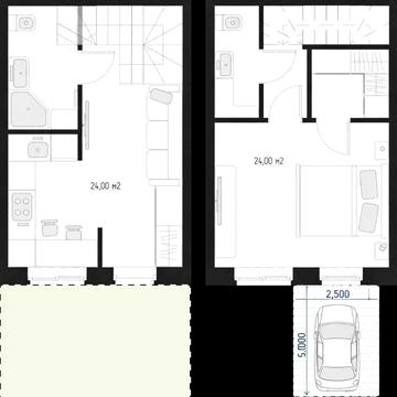 48м² будинку + двір 12м² + паркомісце 20м². Без %. Від забудовника