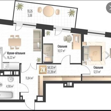 Продаж 2 кімнатної квартири Пилипа Орлика
