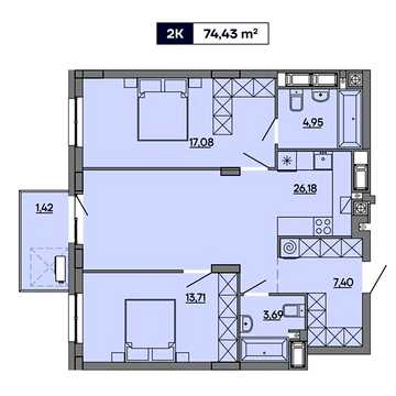 Продаж 2к Квартира Миколайчука вулиця ЖК Затишний квартал MHouse