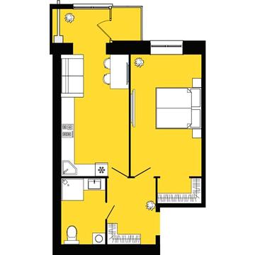 Продаж 1к Квартира Сімейна вулиця ЖК Днепровская Брама 2