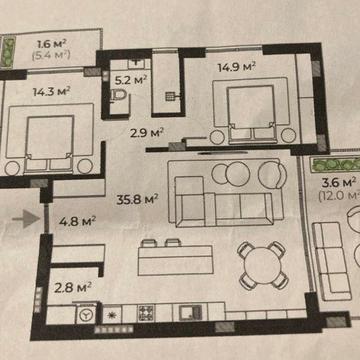 Продається 3- кімнатна квартира в ЖК Шервуд ЖК Шервуд