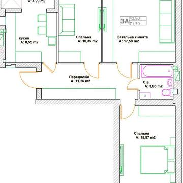 Продаж 3к Квартира Григорія Сковороди вулиця ЖК Фортуна-2