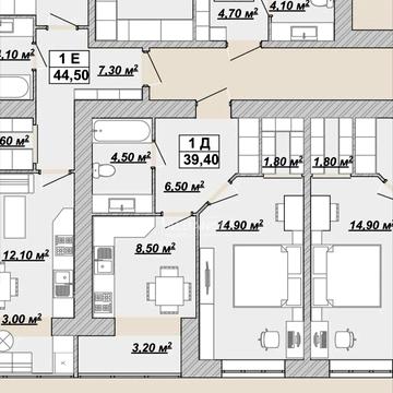 1-кімнатна квартира в центрі міста ЖК Княгинин