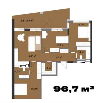 Трикімнатна квартира з великою терасою в ЖК бізнес класу. Від забудовника