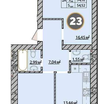 Двокімнатна квартира під єОселю 55,8м2 ЖК Молодість ЖК Молодість