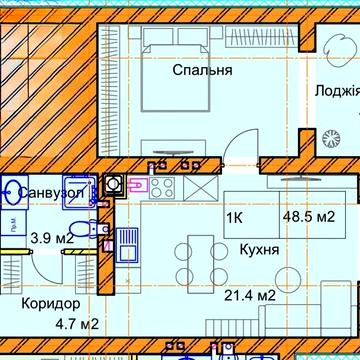 1кімннатна квартира у клубному будинку, р-н Льонокомбінат ЖК Сонячний