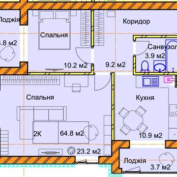2кімнатна квартира у клубному будинку, р-н Льонокомбінат ЖК Сонячний