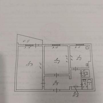 2-комнатная квартира на Солнечном | 3 этаж | Раздельные комнаты