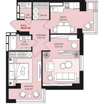 Продаж 2-кімнатної квартири в центрі Житомира БЕЗ КОМІСІЇ ЖК Дім на Грушевського