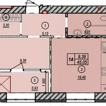 Продам квартиру 45 м2  49104,5$  єВідновлення, Сертифікат ЖК Молодість 3