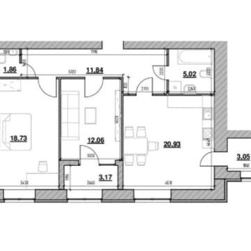 2-кімнатна кВ. 76 м² ЖК"Компаньйон" ЖК Компаньйон