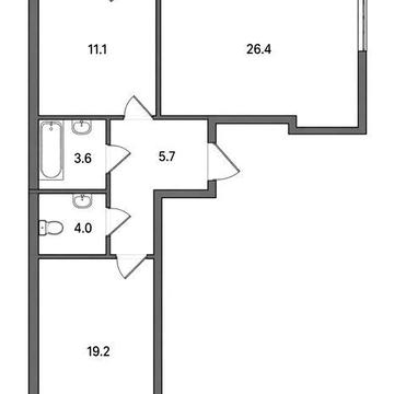 Продаж 2к квартири 73 кв.м в ЖК Комфорт Таун ЖК Комфорт Таун
