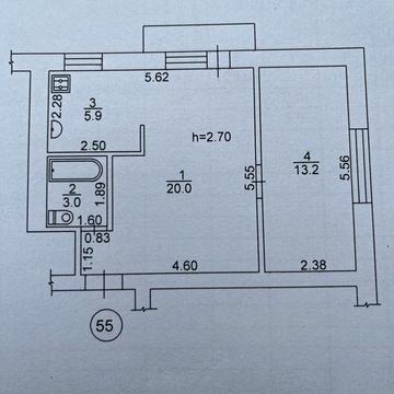 Двокімнатна квартира в м. Миргород по вул Оксанченка