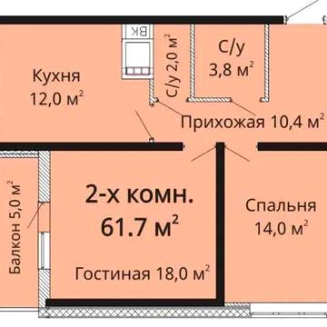Продам 2 ком. квартиру в ЖК Альтаир - 3!