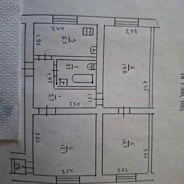 Продам 3к квартиру, газплита, кирпич. Сертификат+
