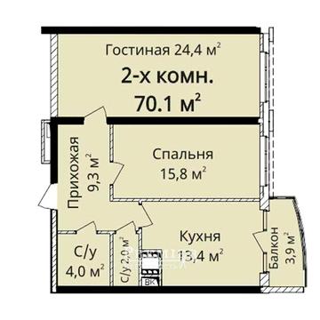2к квартира 70м² на пр-ті Шевченка Роздільні кімнати, балкон Поруч парк Перемоги та море Найкраща ціна в районі!
