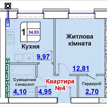 Продаж 1 кімн.  Квартири в новому будинку ЖК Озерний