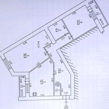 2-км  квартира 74 м²  вул. Космічна — простір і затишок