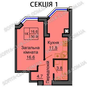 ‼️Без % 1-кімнатна Сертифікат, Ваучер, Єоселя ЖК Софія Клубний!