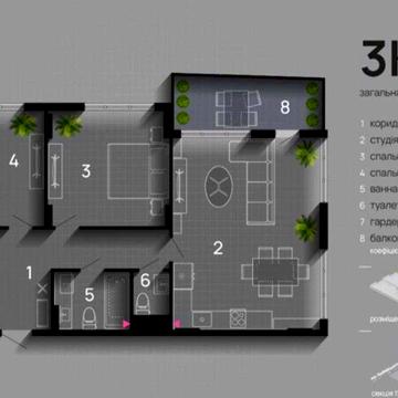 ПРОДАЖ 3кв  85м2 ЖК ФЕМЕЛІ ПЛАЗА ЖК Family Plaza