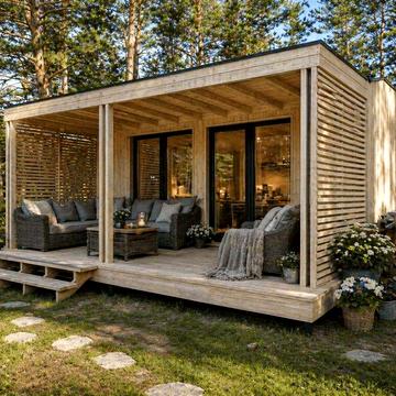 Модульний будинок 40 м² + 19м² крита тераса