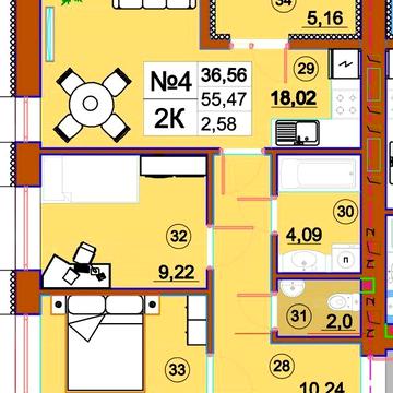 Акційний продаж  2-на квартира (55,47 кв) в ЖК Комфорт-Сіті ЖК Комфорт-Сіті
