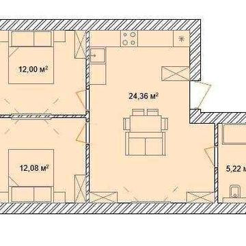 Євродвушка 54,66 м² ВАУЧЕР + РОЗТЕРМІНУВАННЯ ЖК Міланж ЖК Міланж