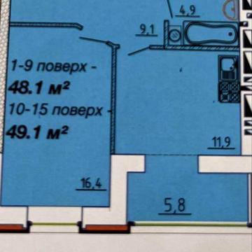Квартира в новобудові ЖК Графський, 1 кімнатна Центр міста Жк Графський