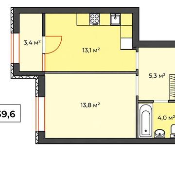 Ірпінь Сіті 5 | Велика 1к квартира 39,6м2 | Перший внесок від 13 068$ ЖК Ірпінь сіті