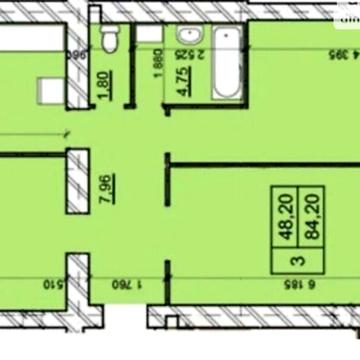 Продаж 3к Квартира Романа Шухевича (Курчатова) вулиця ЖК Дом 3