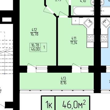 1 кімнатна квартира в новобудові 46 м² вікна у двір лоджія на всю квартиру екологічне житло з червоної цегли без посередників та без переплат