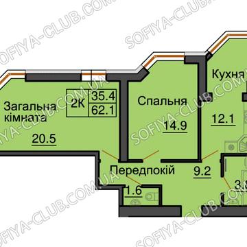 ЄОселя‼️двушка 62,1 м.кв  Постанова Сертифіякат  Жк Софія Клубний ЖК Софія Клубний від Мартинова