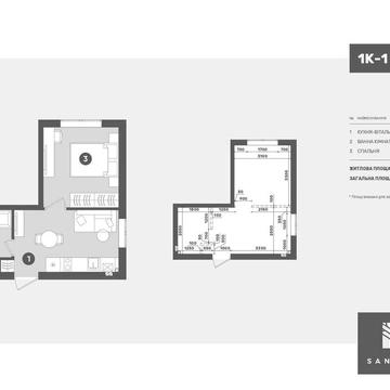 Продаж 1к 27,5м2 в ЖК Sanville park! Газ! Розтермінування! ЖК Sanville Park