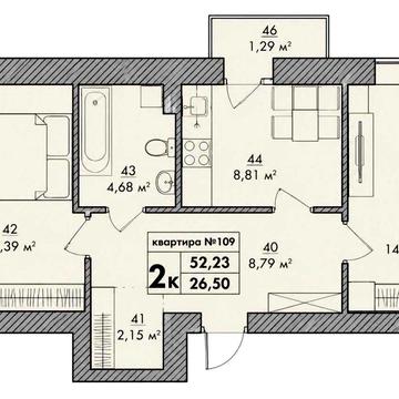 2 кімн. квартира з автономним опаленням від ЖК Park Residence. 53м² ЖК Park Residence