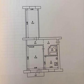 Продаж 2-х кімнатноі квартири