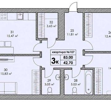Продаж 3 кімн квартири 83 м2 ЖК Park Residence від забудовника без комісій 3 черга ЖК Park Residence