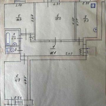 3-к. квартира 70 м² в центрі вул. Хлібопекарська, 18