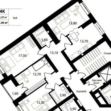 Продаж 4к Квартира Соборна (Леніна) вулиця ЖК Muller Haus