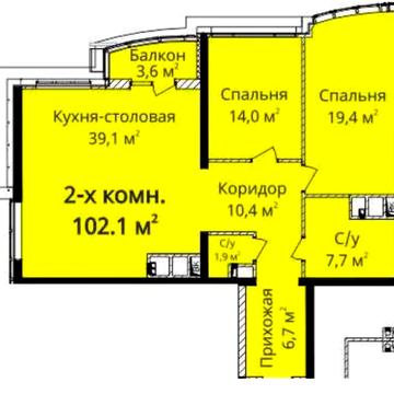 Продаж,  Квартира,  2 кімнати,  102 м²,  ЖК 4 сезона,  Гагарина проспект,  Шевченко-Французский,  Одесса