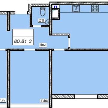 Продаж,  Квартира,  3 комнаты,  81 м²,  ЖК 49 Жемчужина,  Жемчужная,  Таирова,  Одесса