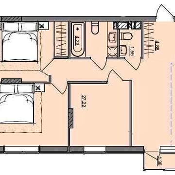 3к квартира в новому будинку, Сахарова, розтермінування 42 міс