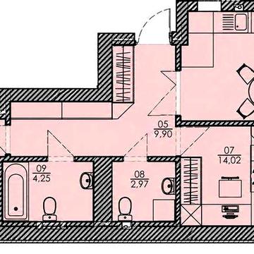 2 кімн. квартира з автономним опаленням у ЖК Park Residence 60 м² ЖК Park Residence