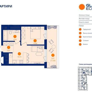 Продаж 1к квартири від БК Глобус ЖК Globus Ecliptica