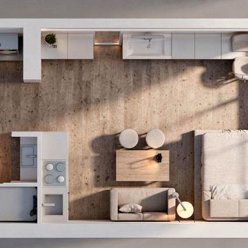 Продаж дизайнерської студії в ЖК Comfort Town | панорамні вікна, мінімалістичний ремонт, готова під оренду